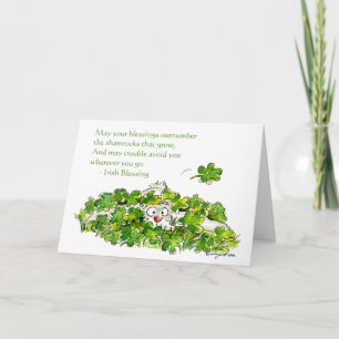 Irländska kort för välsignelsetecknadShamrocks