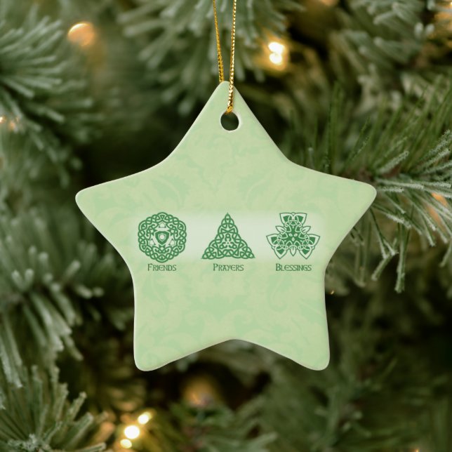 Irländska kristna vänners välsignelser julgransprydnad keramik (Träd)