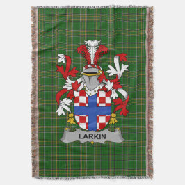 Irländska Larkin eller O_Larkin familjevapen Crest Filt