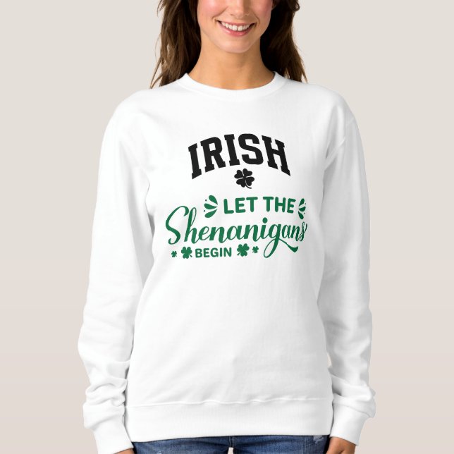 Irländska Låt Shenaniganerna Börja  T Shirt (Framsida)