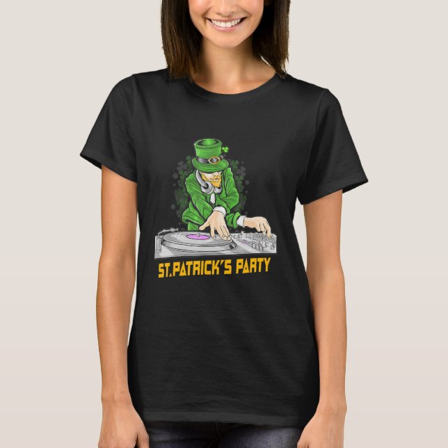 Irländska Leprechaun Dj Saint patrick's day Party T Shirt (Framsida)