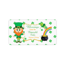Irländska Leprechaun Hälsningar Klöver St Patrick'