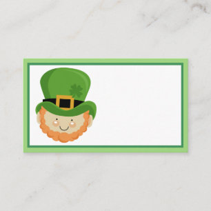 Irländska leprechaun med fyrklöver hatt visitkort