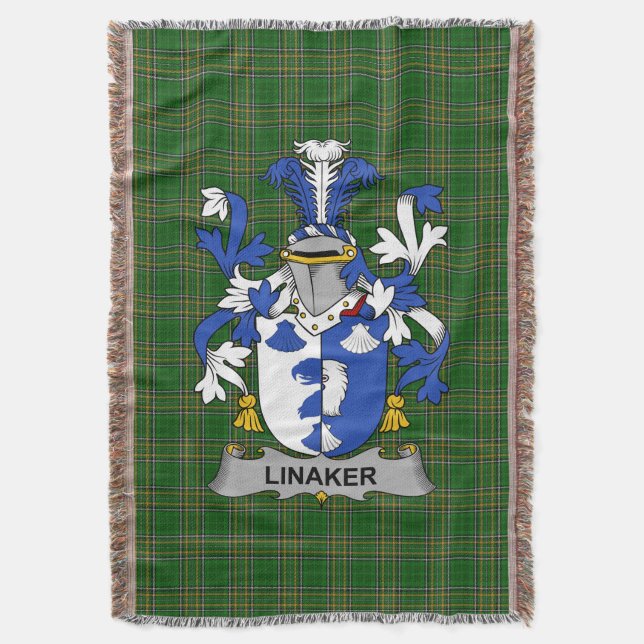 Irländska Linaker Coat of Arms familjevapen Irland Filt (Framsidan Vertikal)