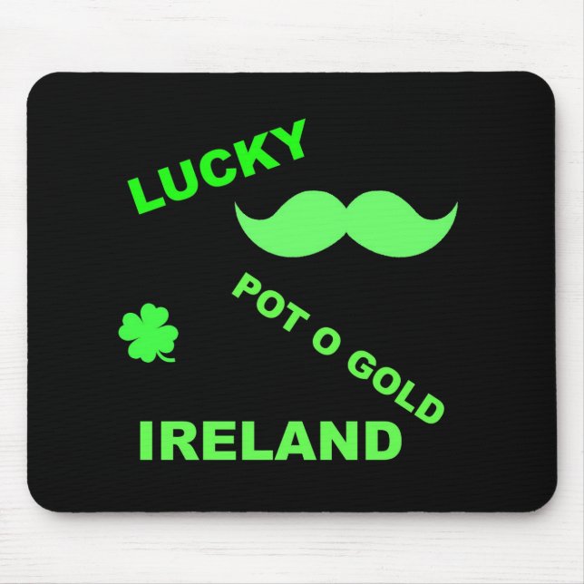 Irländska Lucky Pot o Guld citat Musmatta (Framsidan)