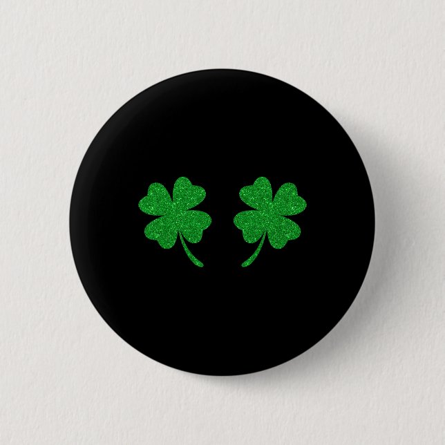 Irländska Lucky Shamrock Bröstklöver St Patricks D Knapp (Framsida)