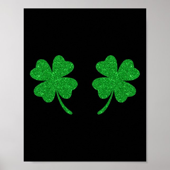 Irländska Lucky Shamrock Bröstklöver St Patricks D Poster (Framsidan)