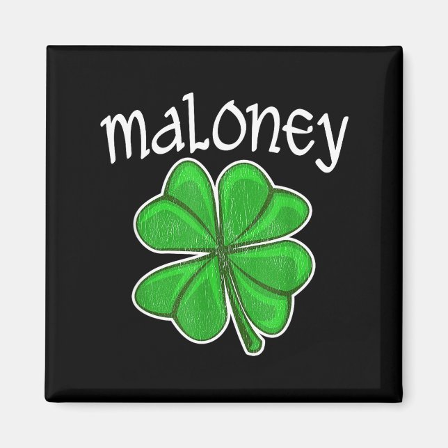Irländska Maloney Lucky Clover Saint Patrick's Day Magnet (Framsidan)