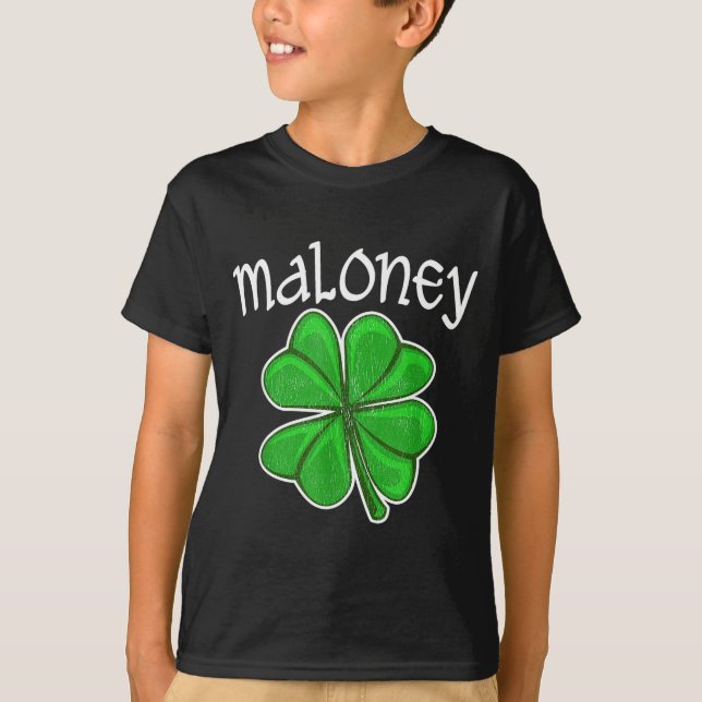Irländska Maloney Lucky Clover Saint Patrick's Day T Shirt (Framsida)