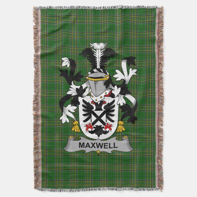Irländska Maxwell Coat of Arms familjevapen Irland Filt (Framsidan Vertikal)