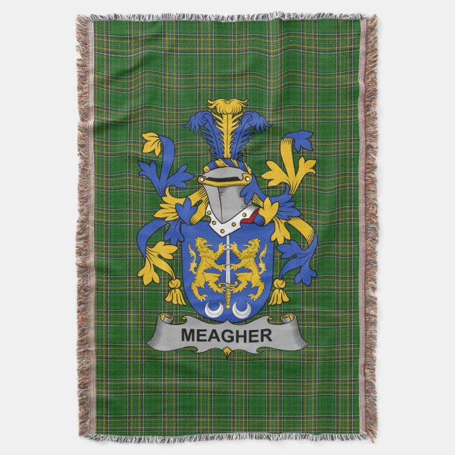 Irländska Meagher eller O_Maher familjevapen Crest Filt (Framsidan Vertikal)
