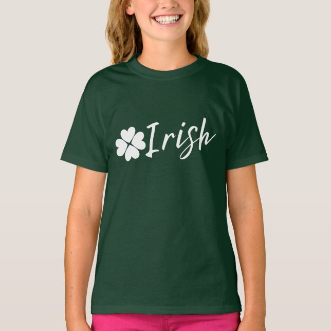 Irländska med Shamrock - St. Patrick Day T-Shirt (Framsida)