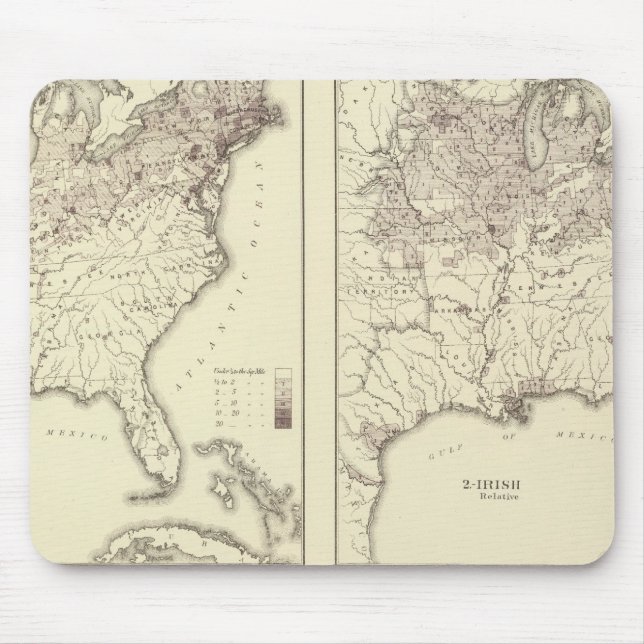 Irländska och tyska populationen 1870 musmatta (Framsidan)