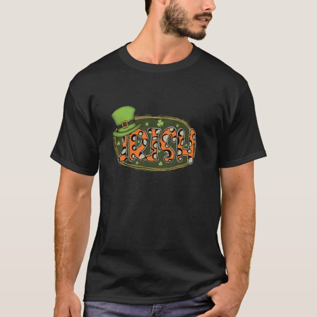 Irländska Och Vilda St. Paddys Dag Leopard Djur Fr T Shirt (Framsida)