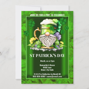 Irländska ölleprechaun gnome Ireland shamrock chic Inbjudningar