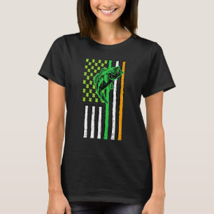 Irländska Oss Amerikanska Flaggan Fiske Fisk St Pa T Shirt