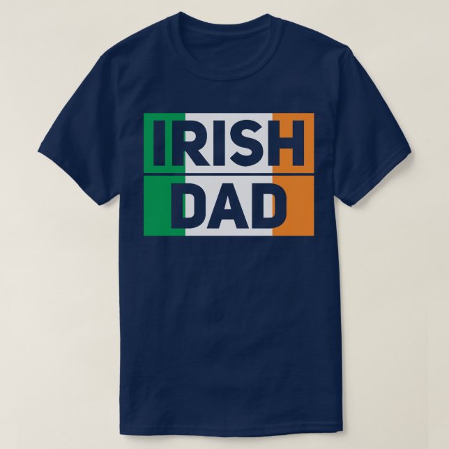 Irländska Pappa Far Fars dag T Shirt (Design framsida)
