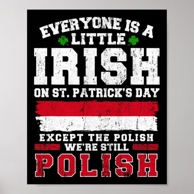 Irländska polska St Patricks Day polska bus  Poster (Framsidan)