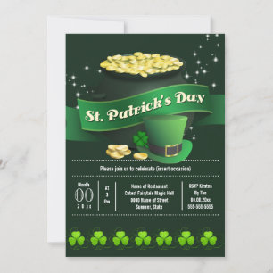 Irländska potten guld St Patricks julfest Inbjudningar