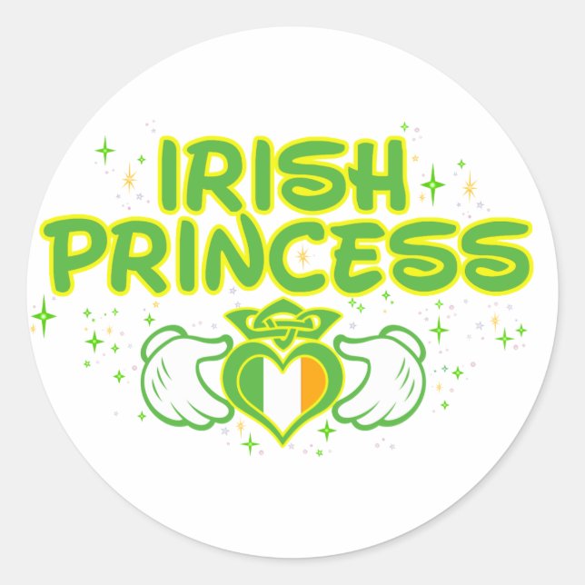 Irländska prinsessan runt klistermärke (Framsida)