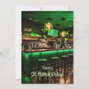 Irländska pub-redot för St. Patrick's Day party Julkort