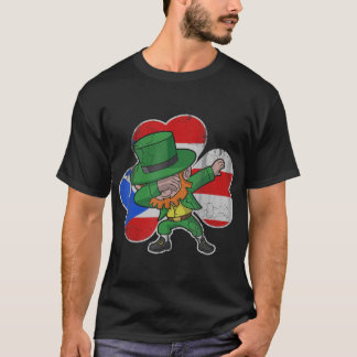 Irländska Puerto Rico Dabbing Leprechaun St Patric T Shirt