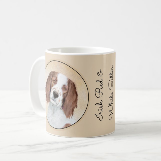 Irländska röda och vita bokstäver - originalbild kaffemugg (Framsida vänster)