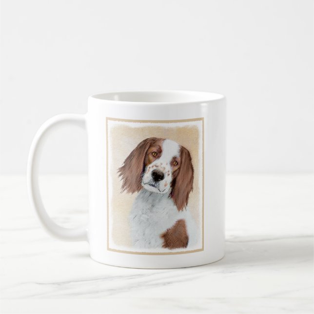Irländska röda och vita bokstäver - Originalteckni Kaffemugg (Vänster)