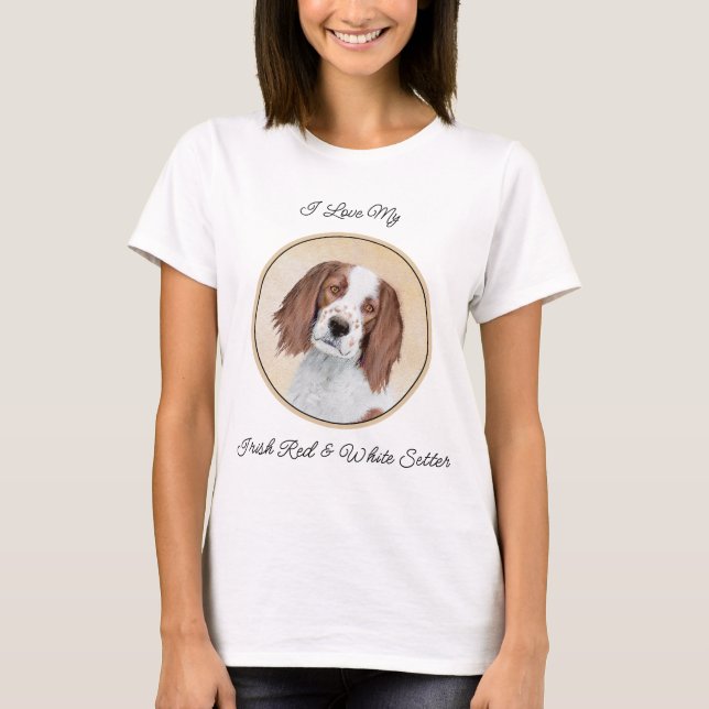 Irländska röda och vita bokstäver - Originalteckni T Shirt (Framsida)