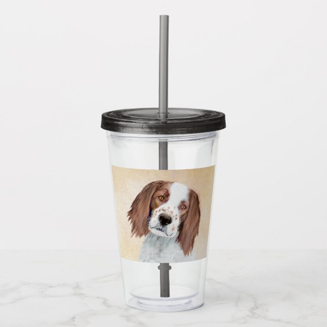 Irländska röda och vita bokstäver - Originalteckni Take Away Mugg (Framsida)