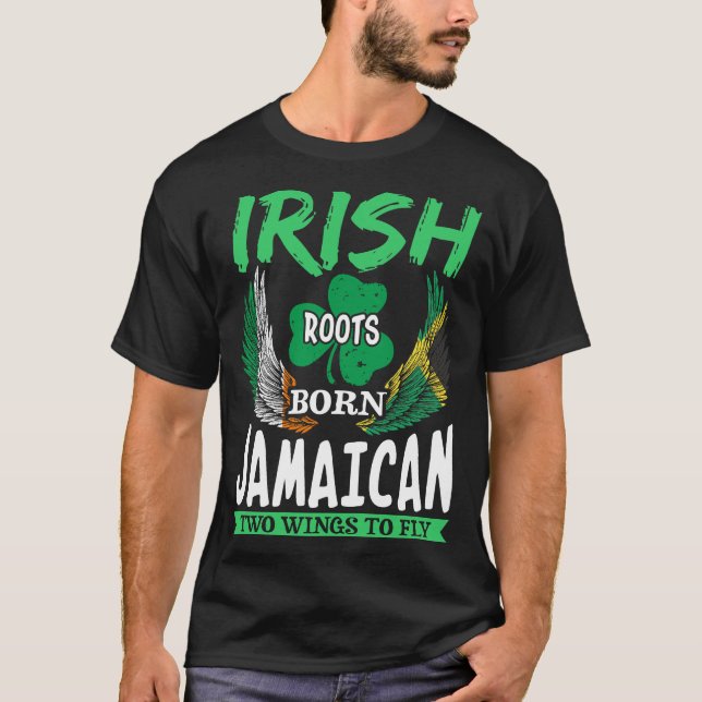 Irländska roten Born Jamaican två Vinge till flygp T Shirt (Framsida)
