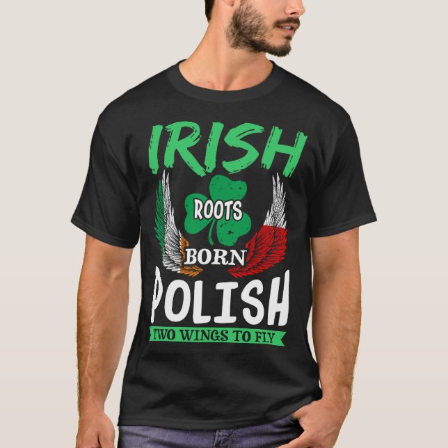 Irländska roten Born Polska två Vinge till flygpla T Shirt (Framsida)