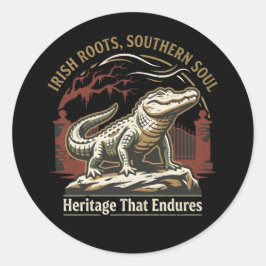 Irländska rötter Southern Soul Alligator Runt Klistermärke