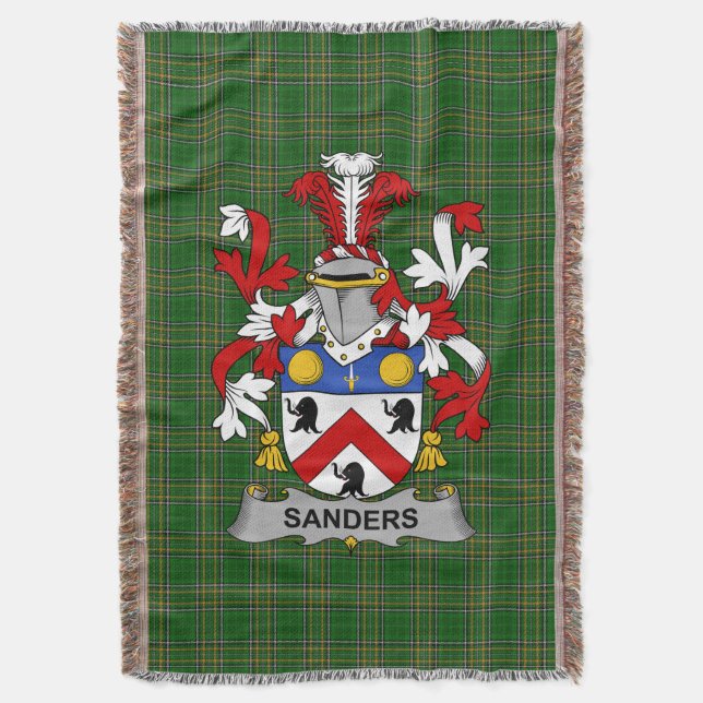 Irländska Sanders Jackar Arm Family Crest Ireland Filt (Framsidan Vertikal)