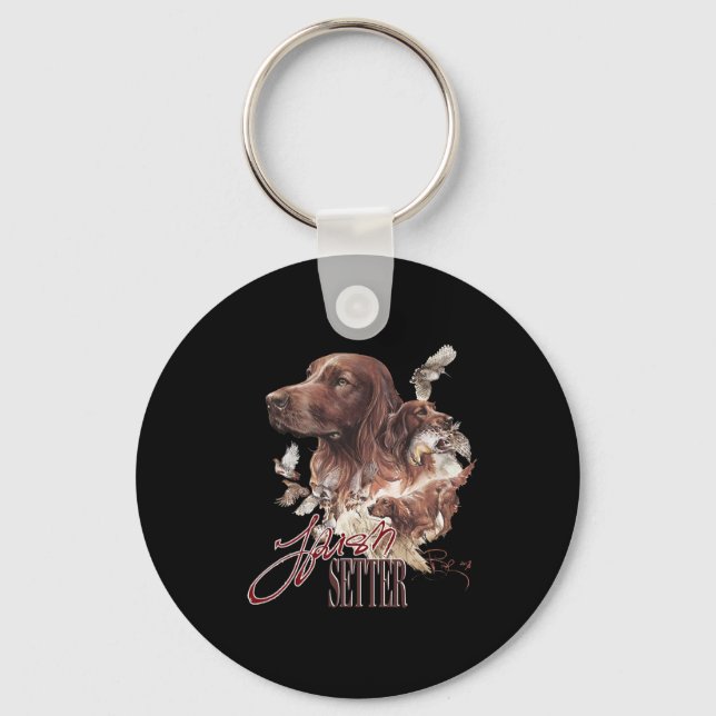 Irländska Setter Hundälskare  Nyckelring (Framsida)