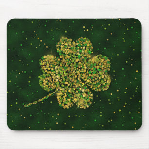 Irländska Shamrock 4-löv Lucky Klöver Musmatta