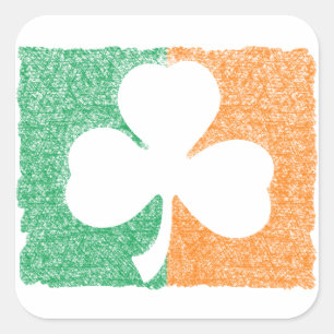 Irländska Shamrock-anpassningsbar Fyrkantigt Klistermärke