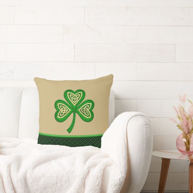 Irländska Shamrock Celtic Knutar St Patrick Kudde (Soffa)