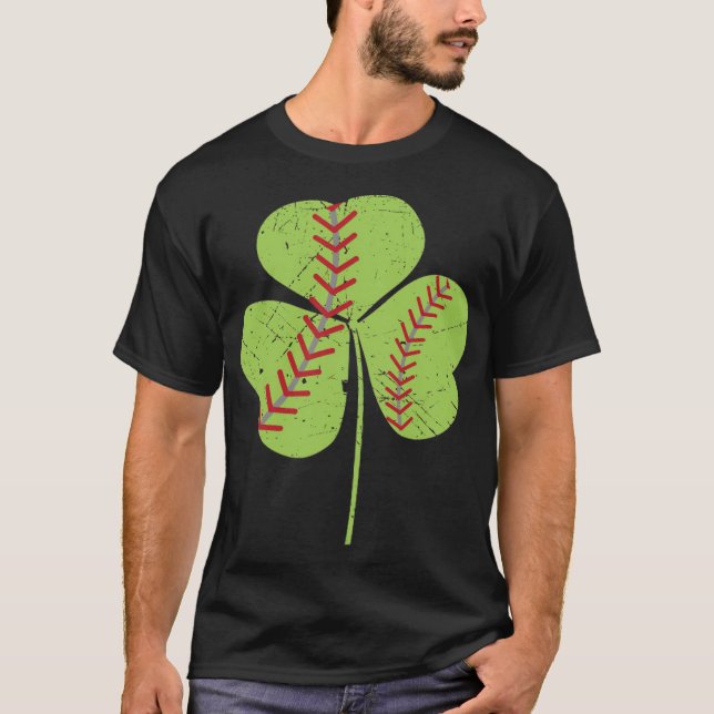 Irländska Shamrock sandlot baseball-flickvän T Shirt (Framsida)