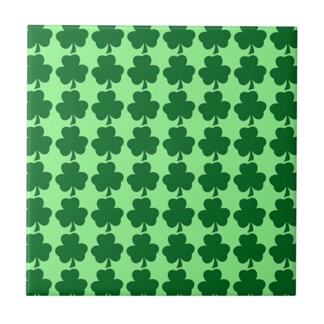Irländska Shamrocks Trivet/belägger med tegel Kakelplatta (Framsidan)