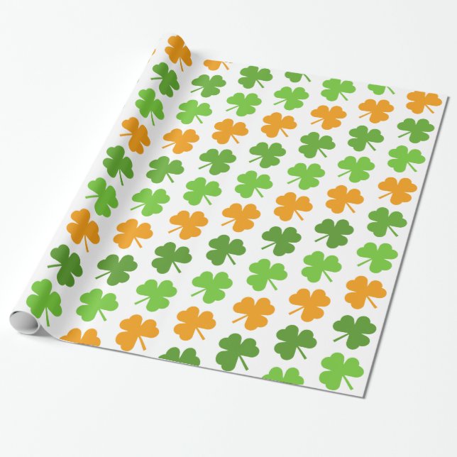 Irländska ShamrockSts Patrick dag som slår in Presentpapper (Utrullad)