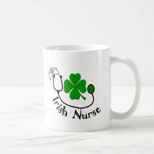Irländska sjuksköterskagåvor, grön klöverdesi kaffemugg