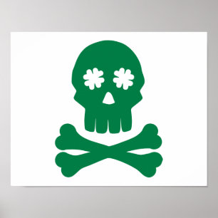 Irländska skalleshamrockben poster