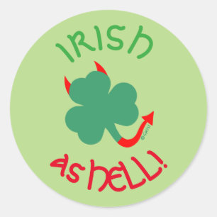 Irländska som helvetet Dancing Shamrock Runt Klistermärke