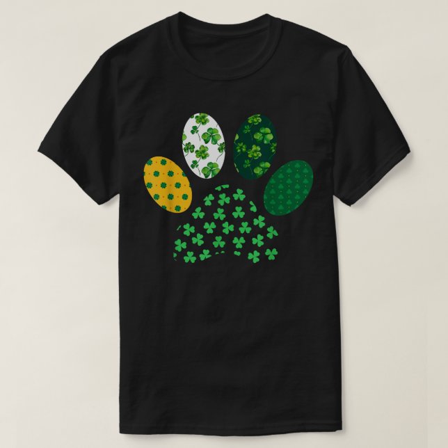 Irländska Söta Hund Klöver Klöverblad Lycka St. Pa T Shirt (Design framsida)