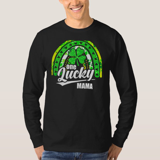 Irländska söta regnbågen gröna klöver Patrick's Da T Shirt (Framsida)
