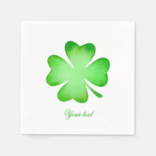 Irländska St. Patricks dag gröna klöver lyckliga s Pappersservett