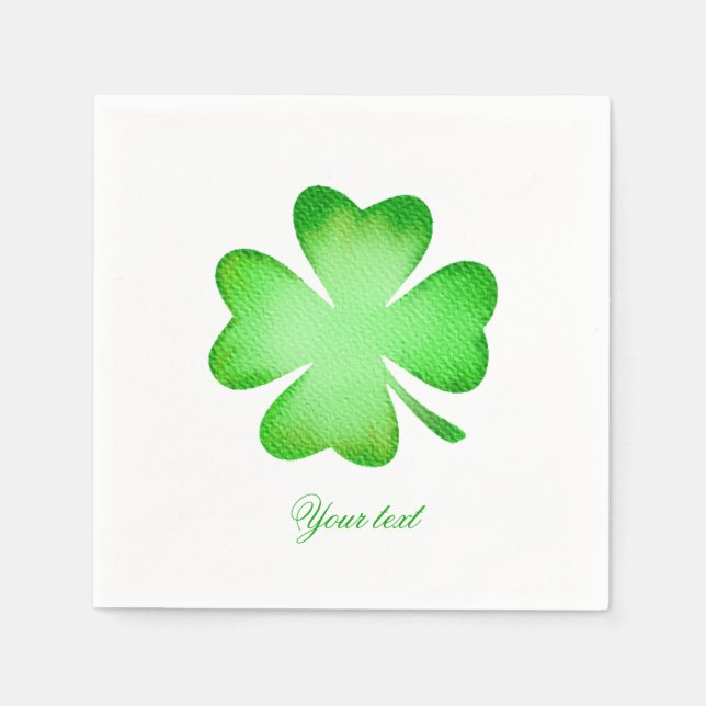 Irländska St. Patricks dag gröna klöver lyckliga s Pappersservett (Framsidan)