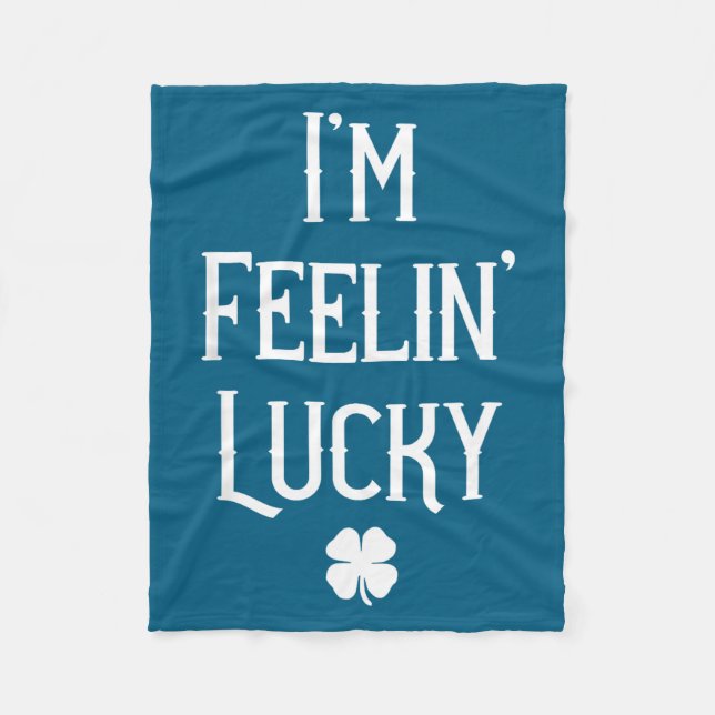 Irländska St Patricks dag Jag känner mig Lucky pre Fleecefilt (Framsidan)
