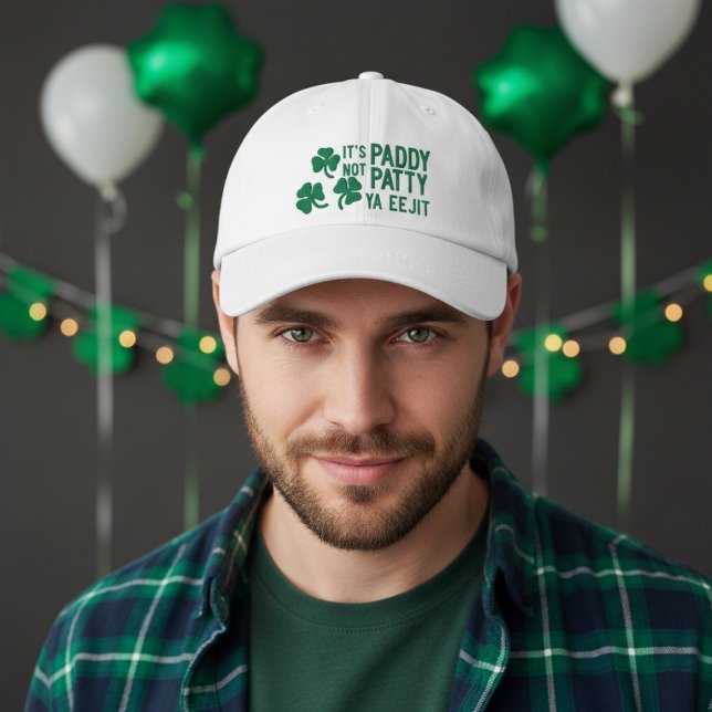 Irländska St Patricks Day Det är Paddy Inte Patty  Broderad Keps (Irish St Patricks Day Its Paddy Not Patty Ya Eejit Embroidered Baseball Cap. Ireland humor )